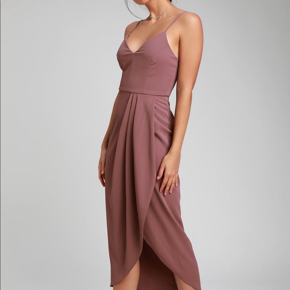 Lulus Mauve purple midi dress size M
